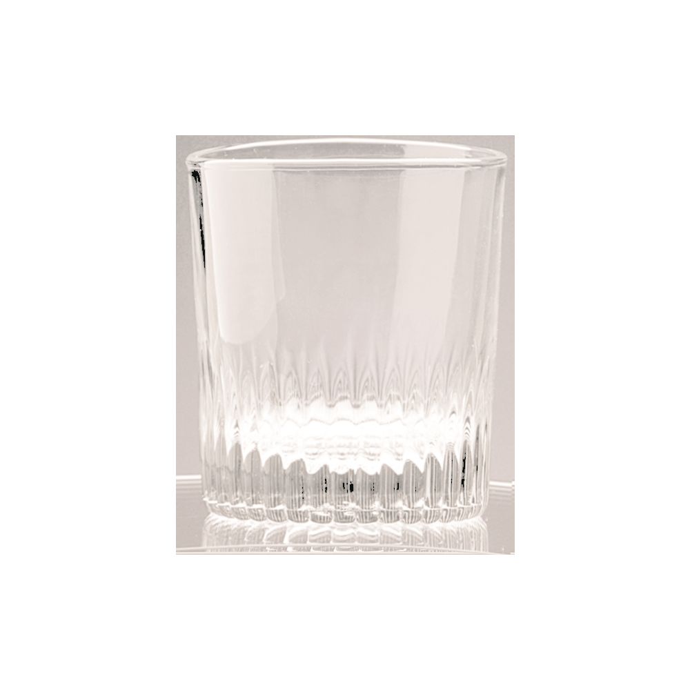 Glass Room Tumbler, Rocks Style with Fluted Bottom, 8oz